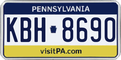PA license plate KBH8690