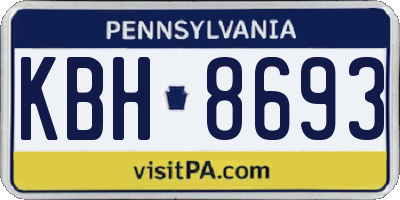 PA license plate KBH8693