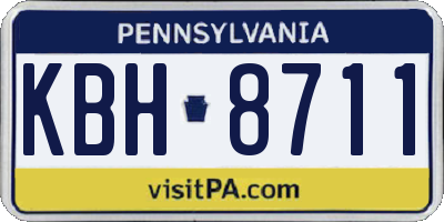 PA license plate KBH8711