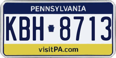 PA license plate KBH8713