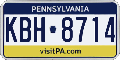 PA license plate KBH8714