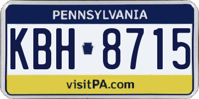 PA license plate KBH8715