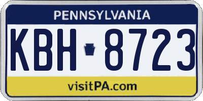 PA license plate KBH8723
