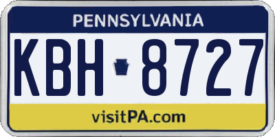 PA license plate KBH8727