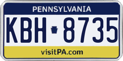 PA license plate KBH8735