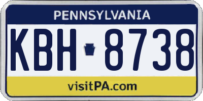 PA license plate KBH8738