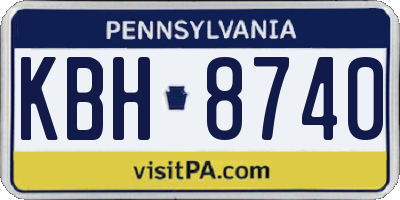 PA license plate KBH8740