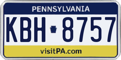PA license plate KBH8757
