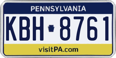 PA license plate KBH8761