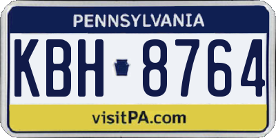 PA license plate KBH8764