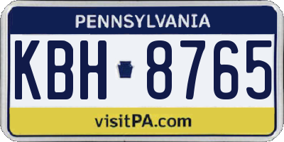 PA license plate KBH8765