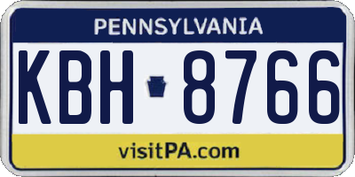 PA license plate KBH8766
