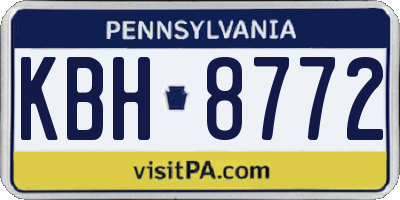 PA license plate KBH8772