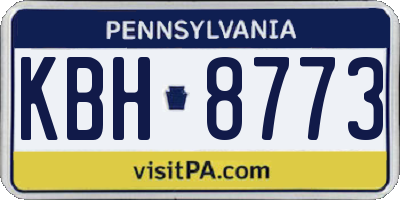 PA license plate KBH8773