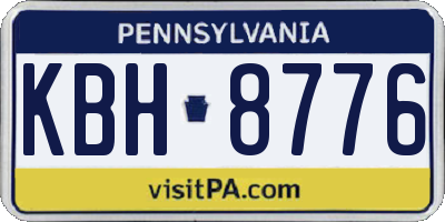 PA license plate KBH8776