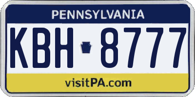 PA license plate KBH8777