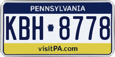 PA license plate KBH8778