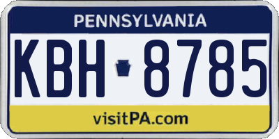 PA license plate KBH8785