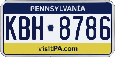 PA license plate KBH8786