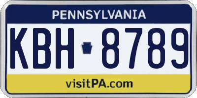 PA license plate KBH8789