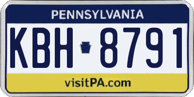PA license plate KBH8791