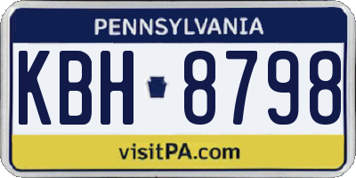 PA license plate KBH8798