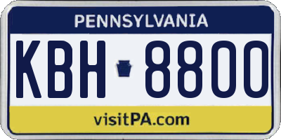 PA license plate KBH8800