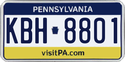 PA license plate KBH8801