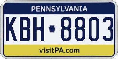 PA license plate KBH8803