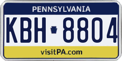 PA license plate KBH8804