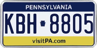 PA license plate KBH8805
