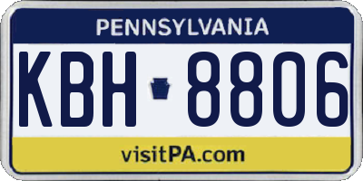 PA license plate KBH8806
