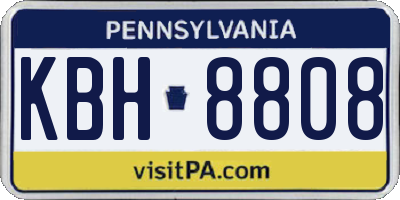 PA license plate KBH8808