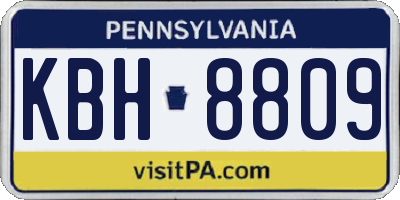 PA license plate KBH8809