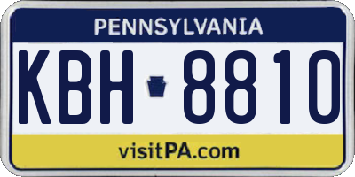 PA license plate KBH8810