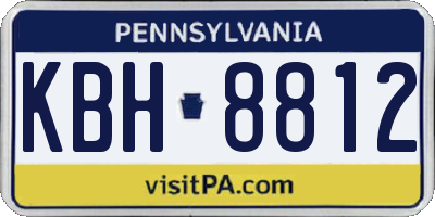 PA license plate KBH8812