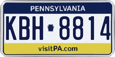 PA license plate KBH8814