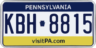 PA license plate KBH8815