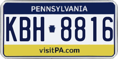 PA license plate KBH8816