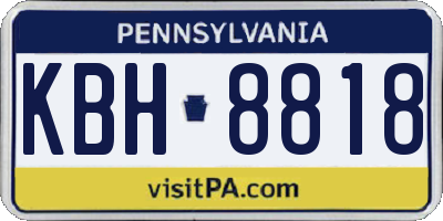 PA license plate KBH8818