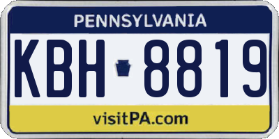 PA license plate KBH8819