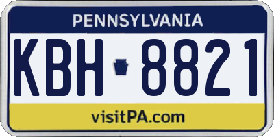PA license plate KBH8821
