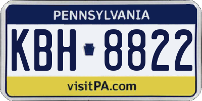 PA license plate KBH8822
