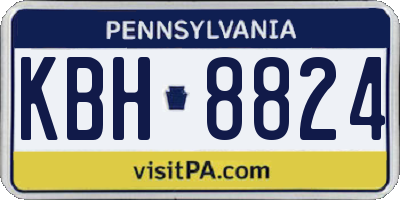 PA license plate KBH8824
