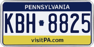 PA license plate KBH8825