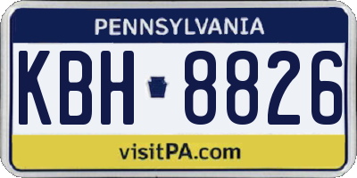 PA license plate KBH8826