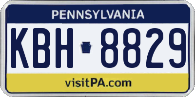 PA license plate KBH8829