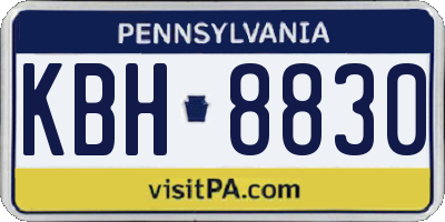 PA license plate KBH8830
