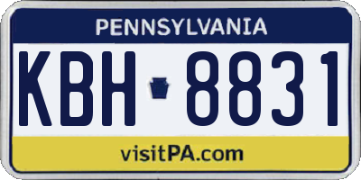 PA license plate KBH8831