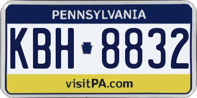 PA license plate KBH8832